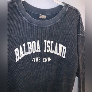 Dark Blue Med. Distressed/Ribbed Balboa Island Sweater
